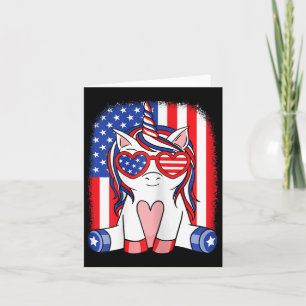 4. Juli Unicorn American Flag Patriotic Women Karte
