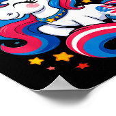 4. Juli Unicorn Girls Kinder Kleinkind Niedlich am Poster (Ecke)