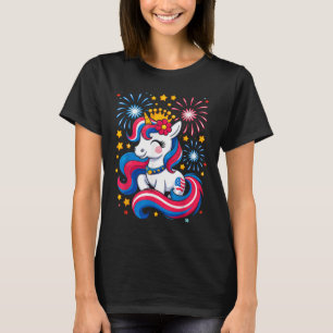 4. Juli Unicorn Girls Kinder Kleinkind Niedlich am T-Shirt