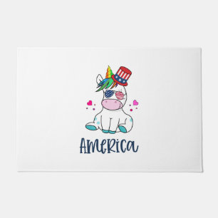 4. Juli Unicorn mit US-Flagge Sun Brillen Fußmatte