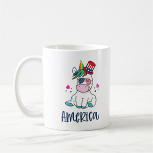 4. Juli Unicorn mit US-Flagge Sun Brillen Kaffeetasse