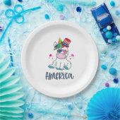 4. Juli Unicorn mit US-Flagge Sun Brillen Pappteller (Party)
