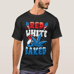 4. Juli Unkraut Rot Weiß Byked Lustig T-Shirt