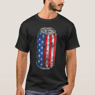 4. Juli US-amerikanische Fahne Vintag Soda Dose T-Shirt
