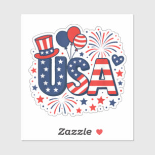 4. Juli US-amerikanische Flagge Aufkleber