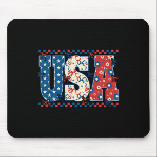 4. Juli US-amerikanische Flagge Coquette Bow Women Mousepad