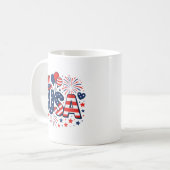 4. Juli US-amerikanische Flagge Kaffeetasse (Vorderseite Links)