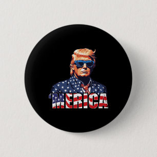 4. Juli US-amerikanische Flagge Trump Vintage Outf Button