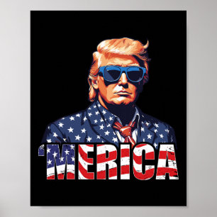 4. Juli US-amerikanische Flagge Trump Vintage Outf Poster