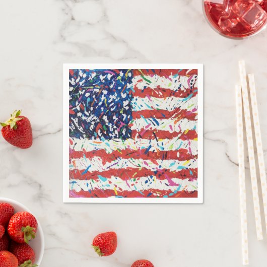 4. Juli US Confetti Flag Cocktail Napkins Serviette (Beispiel)