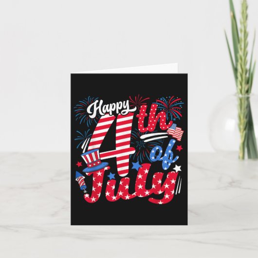 4. Juli US Flag American 4. Juli Ind. Karte (Vorderseite)