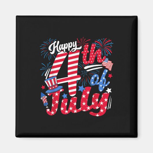 4. Juli US Flag American 4. Juli Ind. Magnet (Vorne)