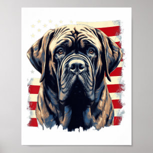 4. Juli US Flag Englisch Mastiff Hund _1 Poster