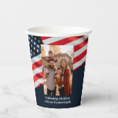 4. Juli US Flag Family Foto Pappbecher (Vorderseite)