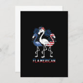 4. Juli US Flag Funny Patriotic Flamingo Flame Einladung (Vorne/Hinten)