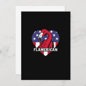 4. Juli US Flag Funny Patriotic Flamingo Flame Einladung (Vorne/Hinten)