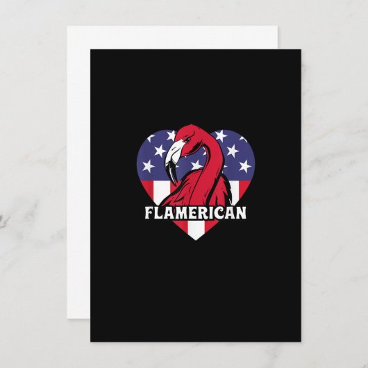 4. Juli US Flag Funny Patriotic Flamingo Flame Einladung (Vorne/Hinten)