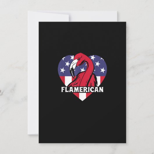 4. Juli US Flag Funny Patriotic Flamingo Flame Einladung (Vorderseite)
