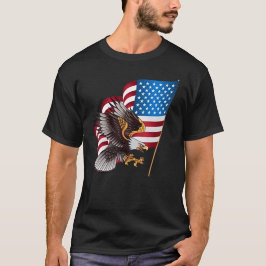 4. Juli US-Flagge American Patriotic Eagle 1 T-Shirt (Vorderseite)