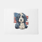 4. Juli US-Flagge Bernedoodle Hund T - Shirt Fußmatte (Vorderseite)