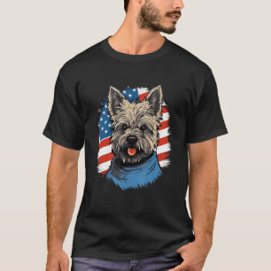 4. Juli US-Flagge Cairn Terrier Dog T-Shirt
