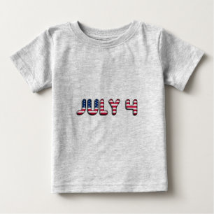 4. Juli US Flagge der amerikanischen Flaggentypogr Baby T-shirt