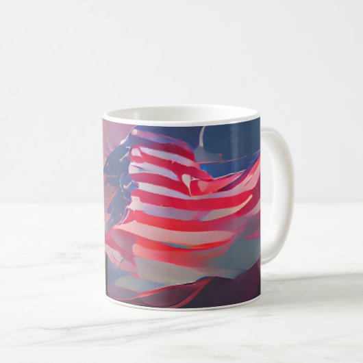 4. Juli US-Flagge Digitale abstrakte Kunst Kaffeetasse (VorderseiteRechts)