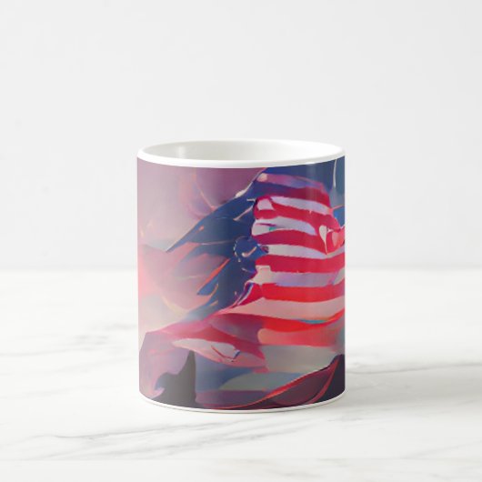 4. Juli US-Flagge Digitale abstrakte Kunst Kaffeetasse (Mittel)