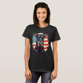 4. Juli US-Flagge Dobermann-Hund T-Shirt (Vorne ganz)