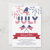 4. Juli US Flagge Feuerwerk moderne Grillen Einladung (Vorderseite)