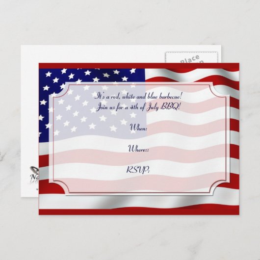 4. Juli US Flagge Forever Flag Einladungspostkarte (Vorne/Hinten)