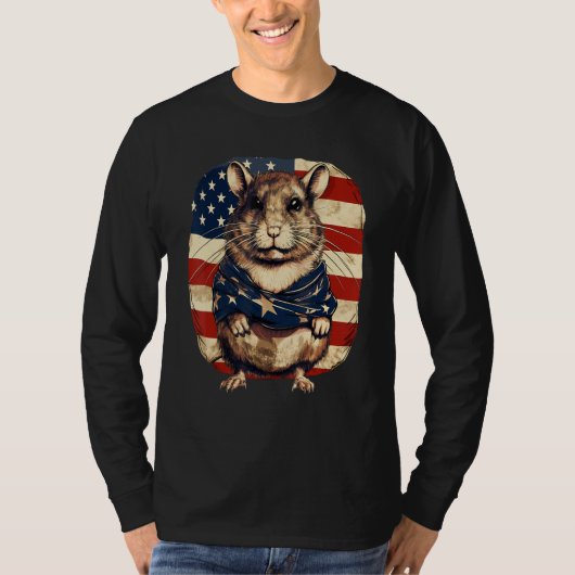 4. Juli US-Flagge Gerbil 1 T-Shirt (Vorderseite)
