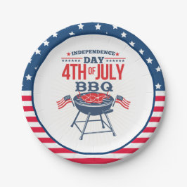 4. Juli US Flagge GRILLEN Pappteller