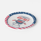 4. Juli US Flagge GRILLEN Pappteller (Schrägansicht)