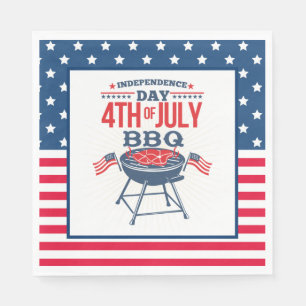 4. Juli US Flagge GRILLEN Serviette