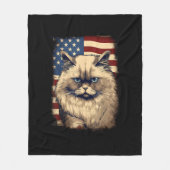 4. Juli US-Flagge Himalayan Katze Fleecedecke (Vorderseite)