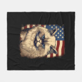 4. Juli US-Flagge Himalayan Katze Fleecedecke (Vorderseite (Horizontal))
