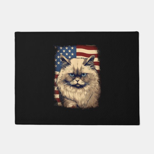 4. Juli US-Flagge Himalayan Katze Fußmatte (Vorderseite)