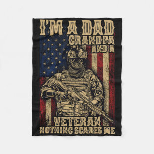 4. Juli US-Flagge Ich bin ein Vater Opa und ein Ve Fleecedecke