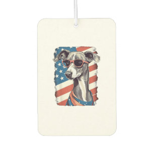 4. Juli US-Flagge Italienischer Windhund Hund Autolufterfrischer