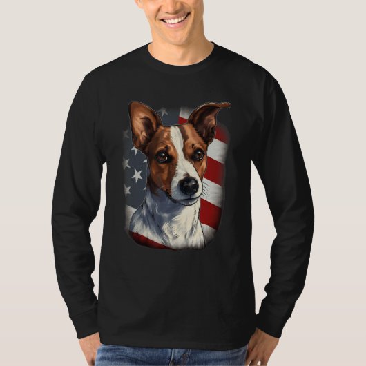 4. Juli US-Flagge Jack Russell Hund T-Shirt (Vorderseite)
