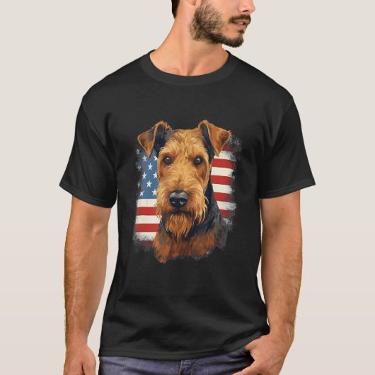4. Juli US-Flagge Lakeland Terrier Dog T-Shirt (Vorderseite)