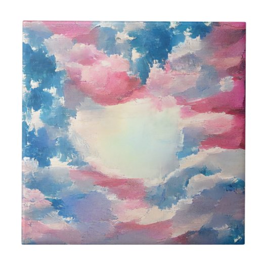 4. Juli US-Flagge Liebe digitale abstrakte Kunst Fliese (Vorderseite)