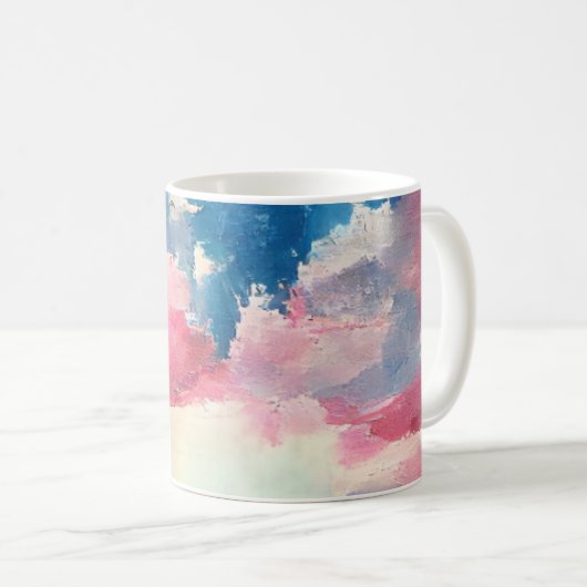 4. Juli US-Flagge Liebe digitale abstrakte Kunst Kaffeetasse (VorderseiteRechts)