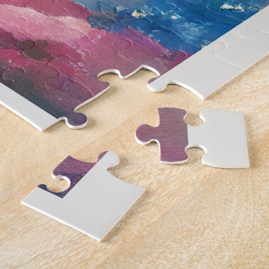 4. Juli US-Flagge Liebe digitale abstrakte Kunst Puzzle (Seite)