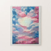 4. Juli US-Flagge Liebe digitale abstrakte Kunst Puzzle (Vertikal)