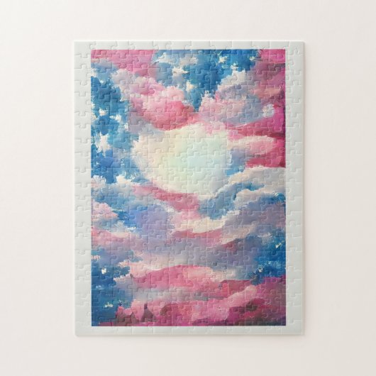 4. Juli US-Flagge Liebe digitale abstrakte Kunst Puzzle (Vertikal)