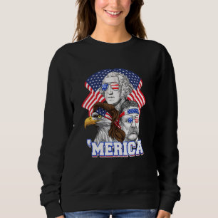 4. Juli US-Flagge Merica Washington Roosevelt B Sweatshirt