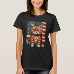 4. Juli US-Flagge Munchkin Cat T-Shirt
