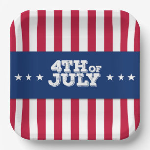 4. Juli US Flagge Pappteller